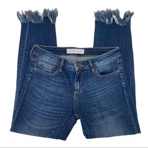 Hidden Jeans Raw Hem Straight Leg Stretch Denim